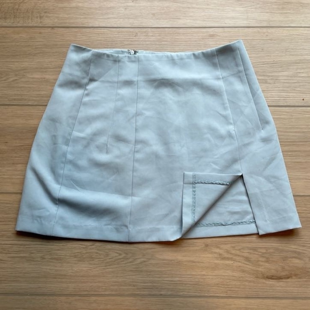 Altar'd State Light Blue Mini Skirt A-Line Front Slit Size M